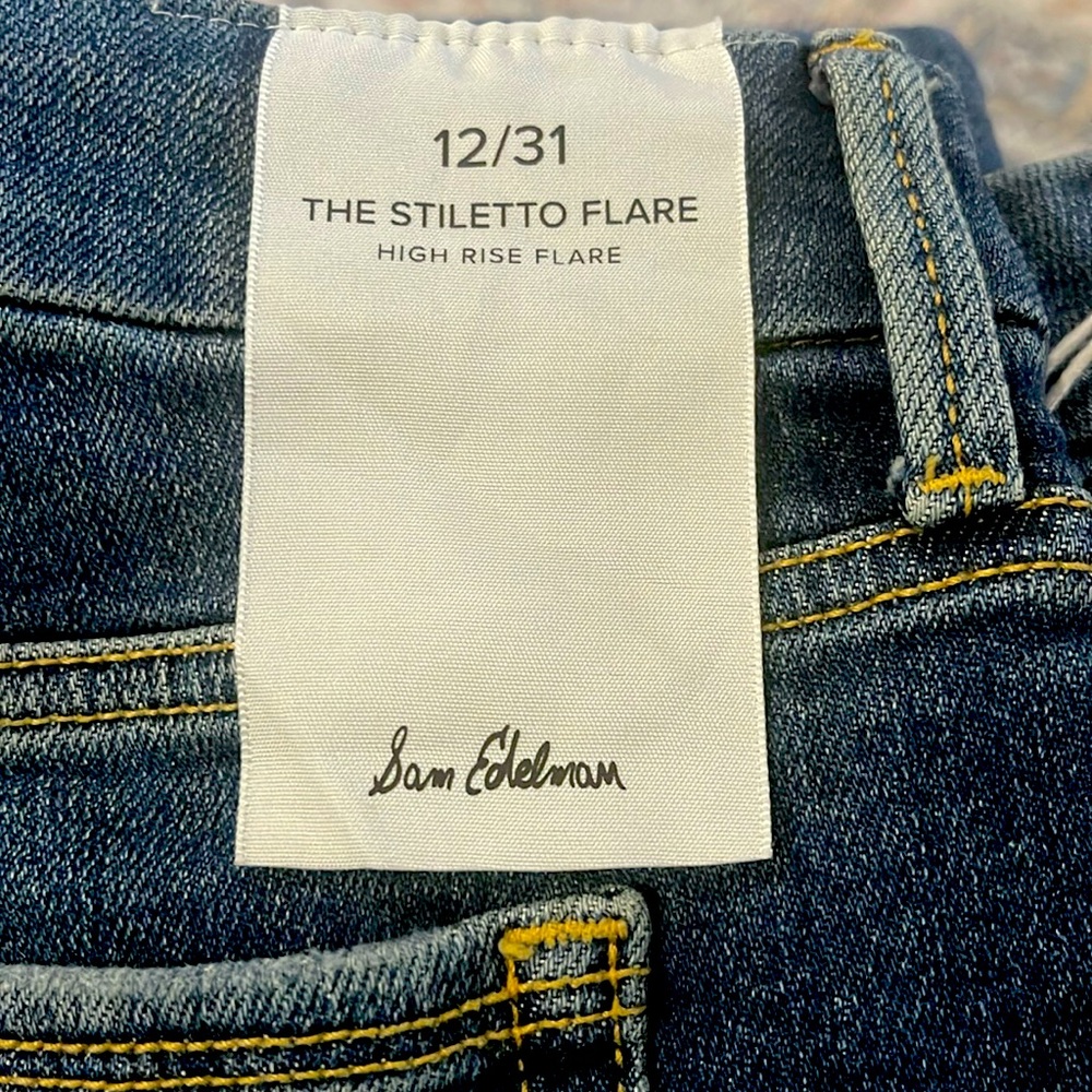 NWT Sam Edelman Stiletto Flare Denim Jeans Size 12/31